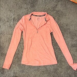 Nike Pink Long Sleeve Half-Zip Top